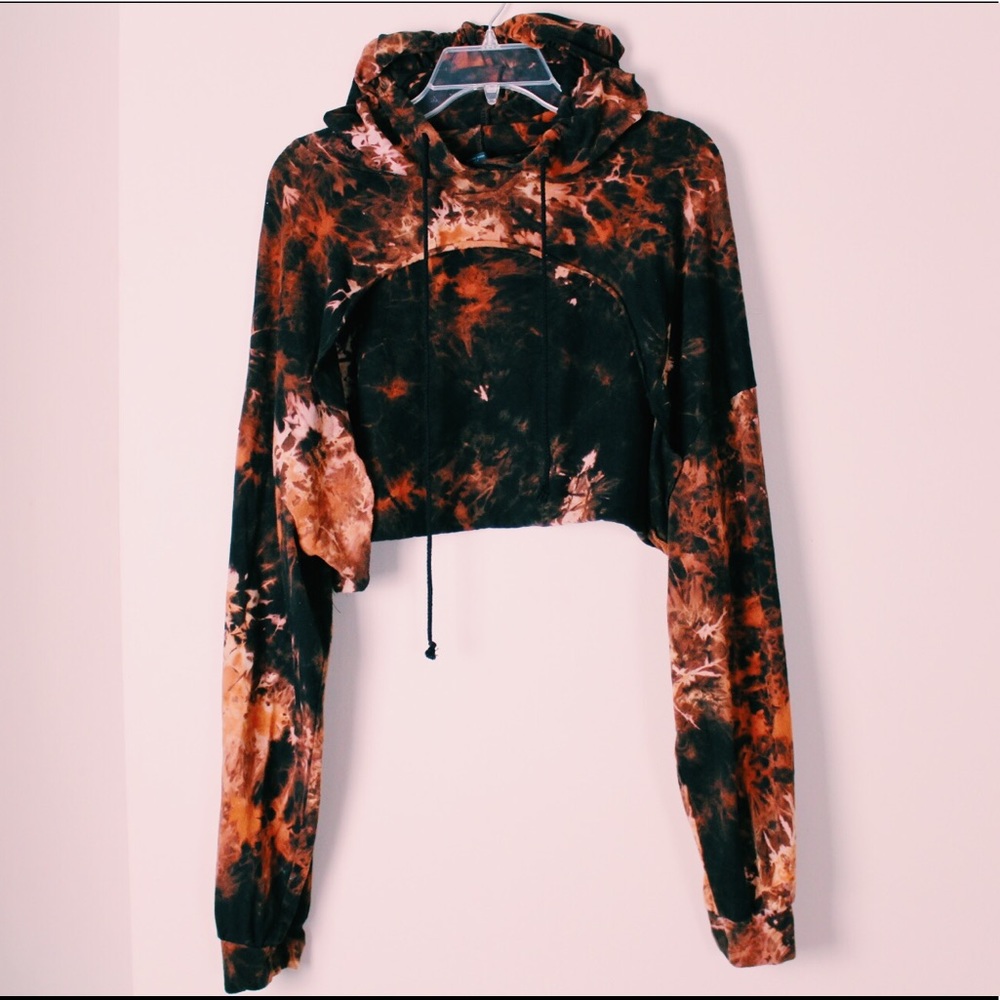 Tye Dye Bleach String Hoodie top.